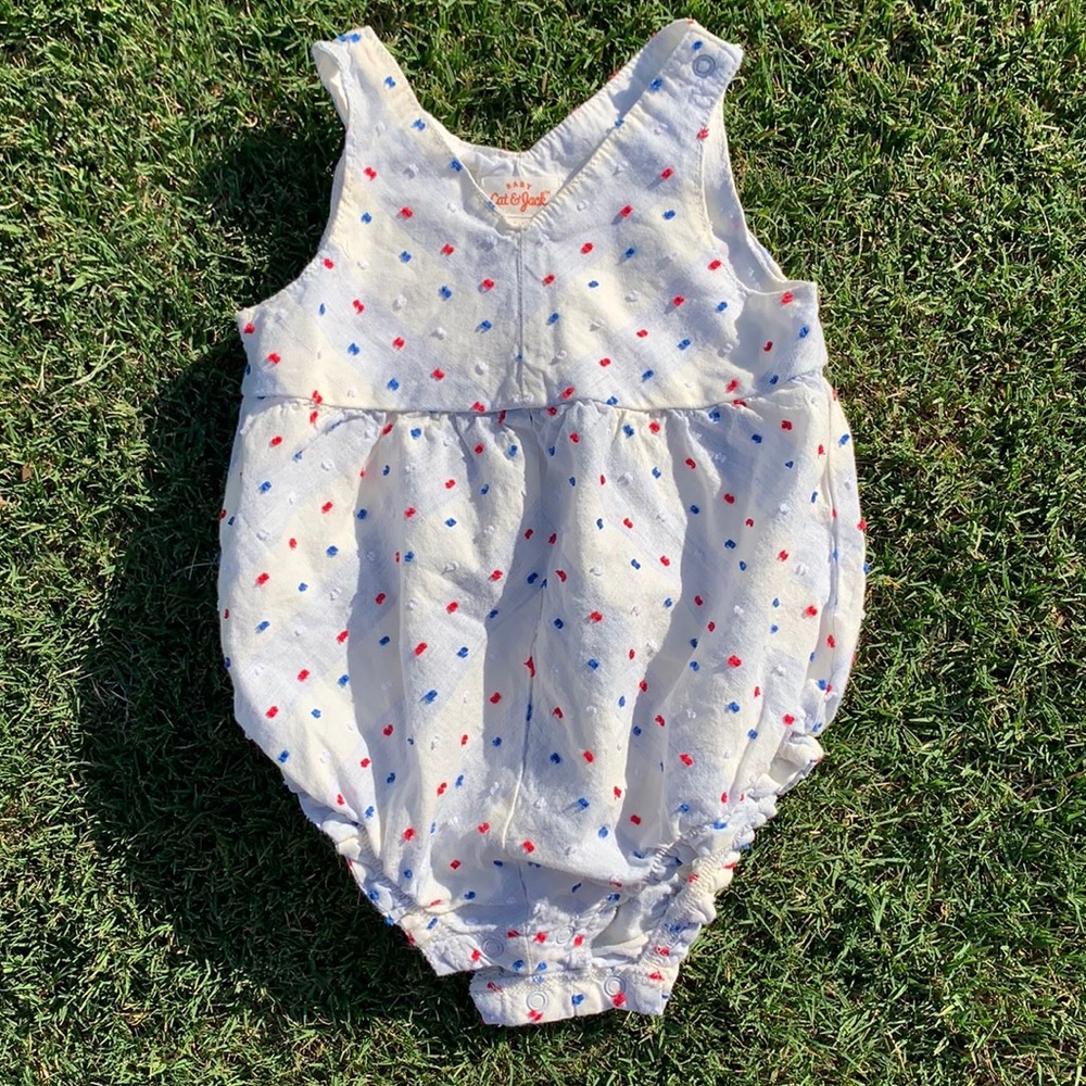 🍀4/$20 - Fourth of July Bubble Romper 3-6 months.